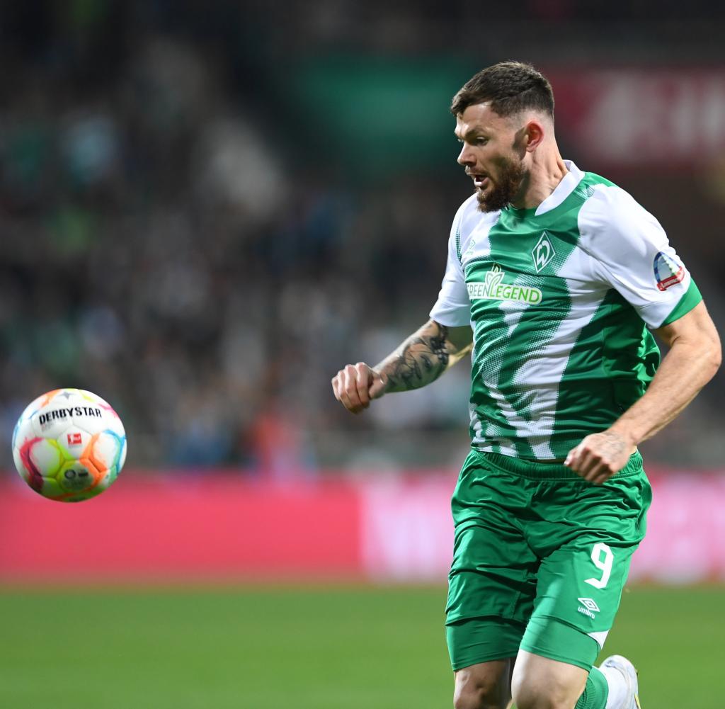 Oliver Burke on the ball - not a familiar sight in Bremen