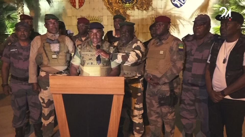 Soldiers and police officers announced on the Gabon 24 channel, among other things, that they would cancel the elections