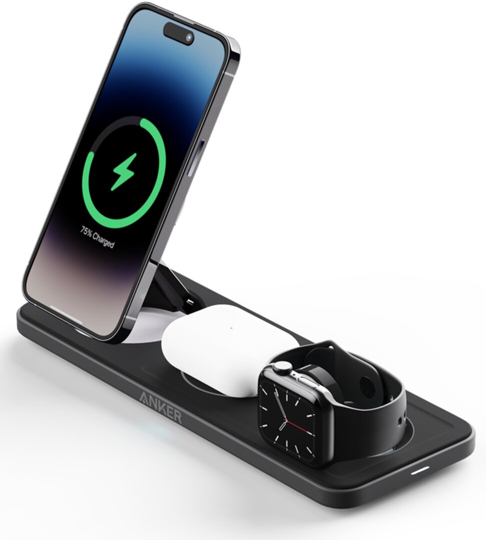 Anker MagGo Wireless Charging Station (15W, 3-in-1 Pad)