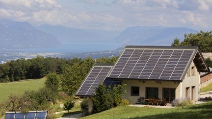 A house equipped with solar panels in Chambéry, Savoie, August 5, 2023. (VINCENT ISORE / MAXPPP)