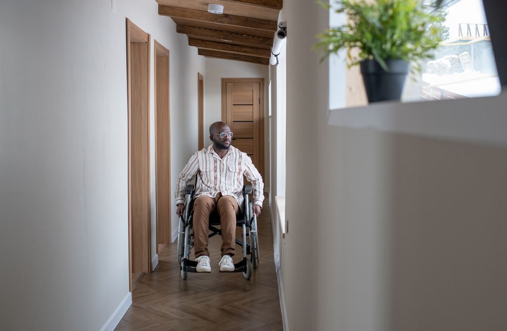 Hallway Passage Person In Wheelchair