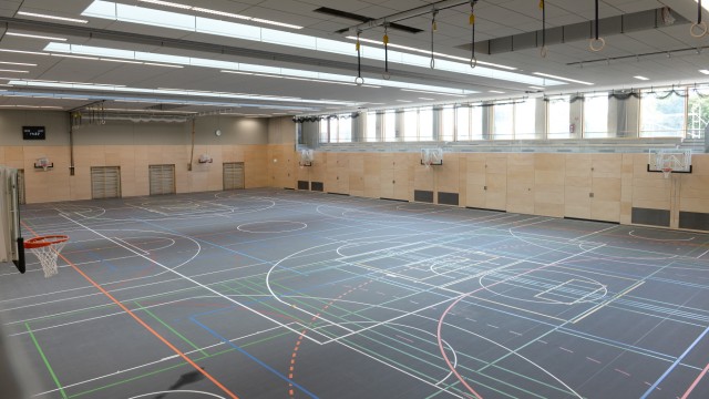 New school: Two large triple sports halls, two competitive swimming pools and a sports park are part of the new school complex in Riem.