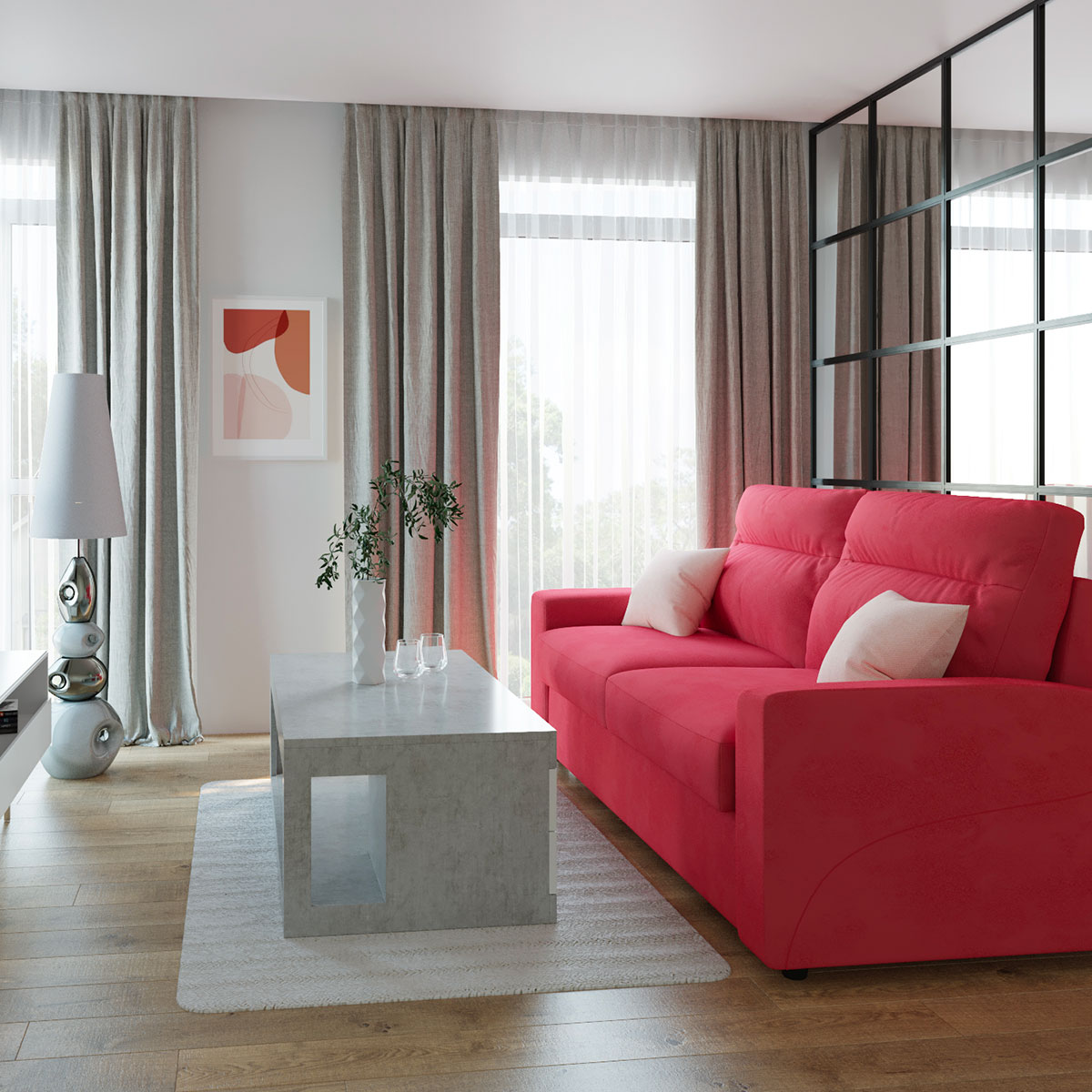 The Red and Gray Sofa 