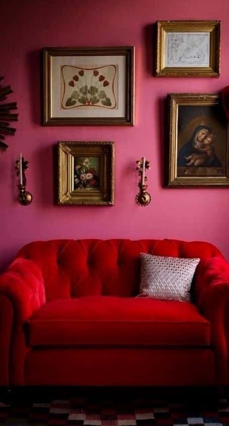 Red and Pink Sofa 