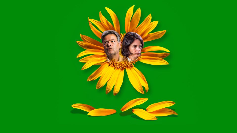 The Greens: Habeck and Baerbock in torn sunflowers