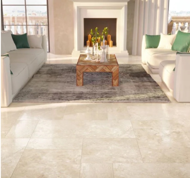 Etna Travertine Stone Effect Floor Tiles Beige Color – 