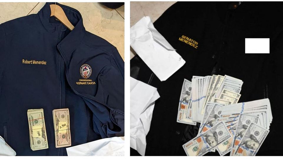 Cash hidden in jackets and envelopes: These images were released with the indictment of Bob Menendez
