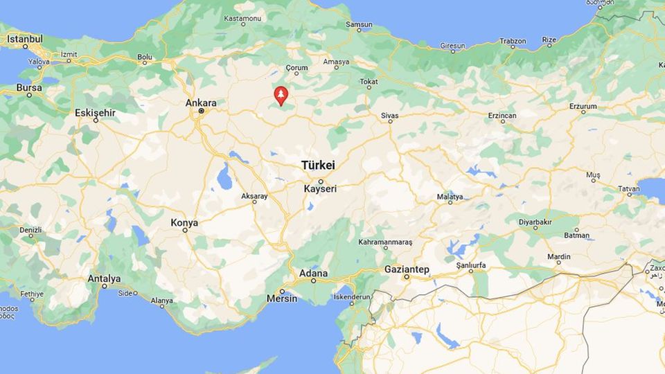A map shows parts of Türkiye