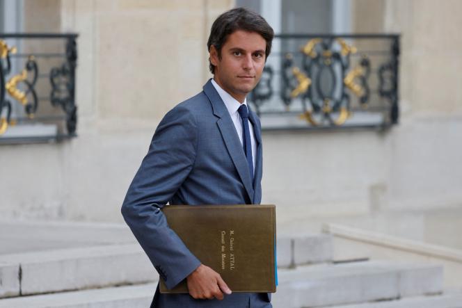 Gabriel Attal, Minister of National Education, at the Elysée, in Paris, September 13, 2023.  