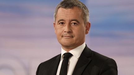 The Minister of the Interior, Gérald Darmanin, on the set of the 8 p.m. news on TF1, September 19, 2023. (LUDOVIC MARIN / AFP)