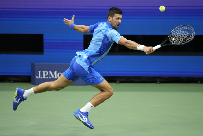 Novak Djokovic, during the US Open final won at the expense of Russian Daniil Medvedev, in New York, September 10, 2023.