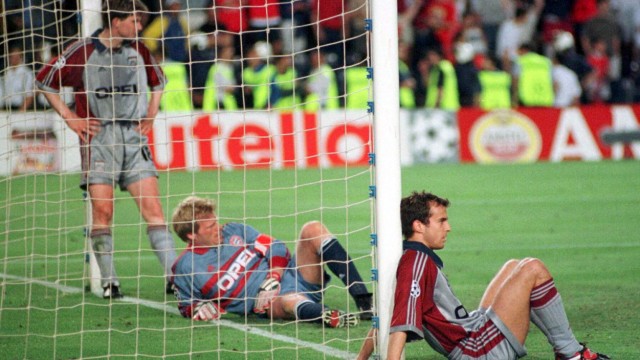 Bits & Pretzels start-up fair: Formative moment of his career as a professional footballer: The last-minute knockout in the 1999 Champions League final against Manchester United.  In the picture Oliver Kahn (middle), Mehmet Scholl (right) and Michael Tarnat (left).