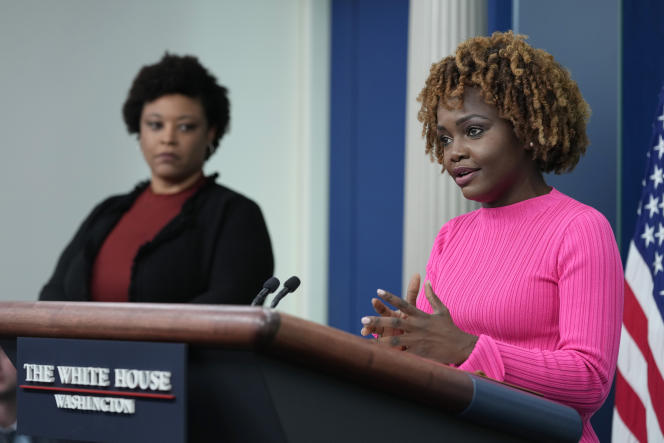 Karine Jean-Pierre, White House spokesperson, and Director of the Office of Budget Management, Shalanda Young, at the White House, Friday, September 29, 2023.