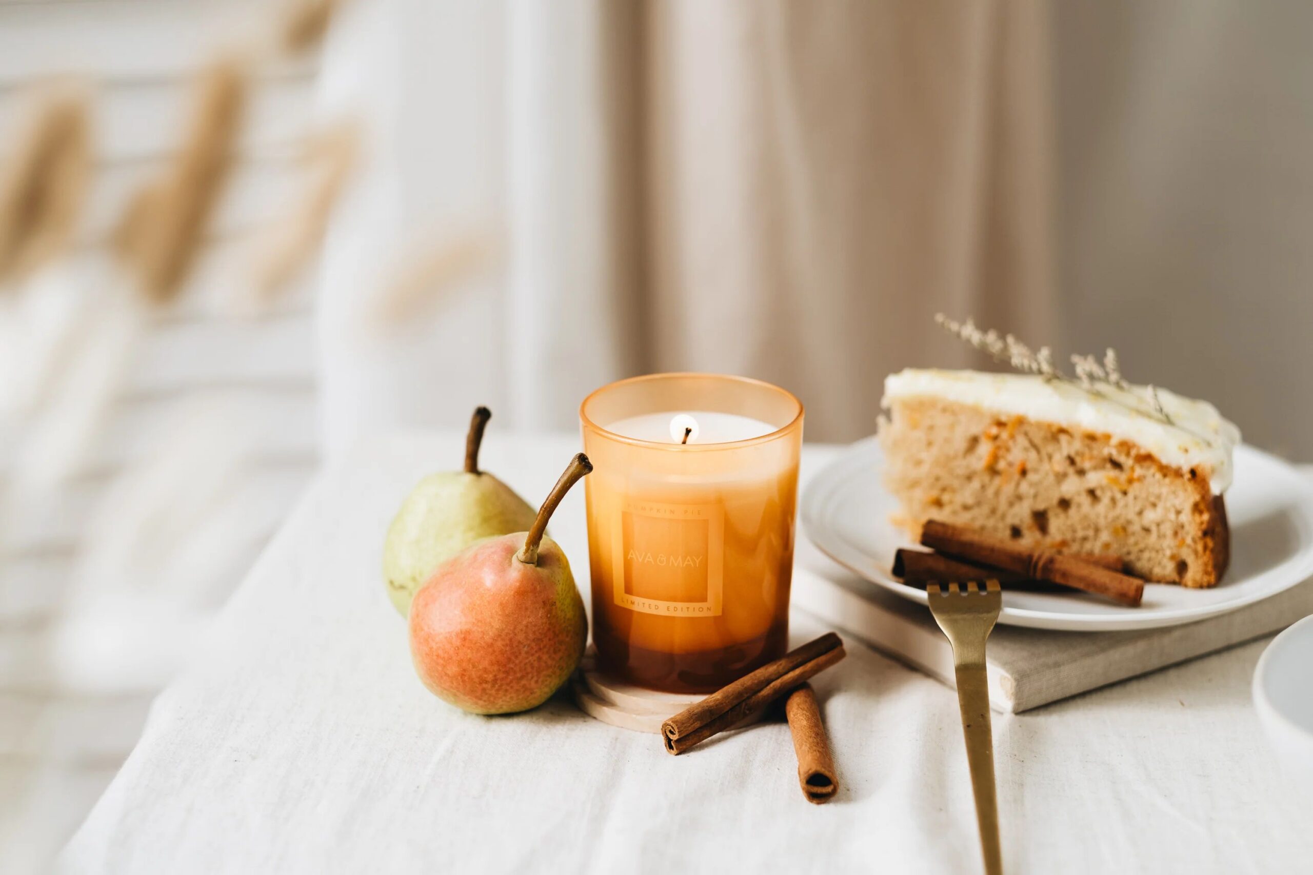   A Scented Candle With Autumnal Scents 