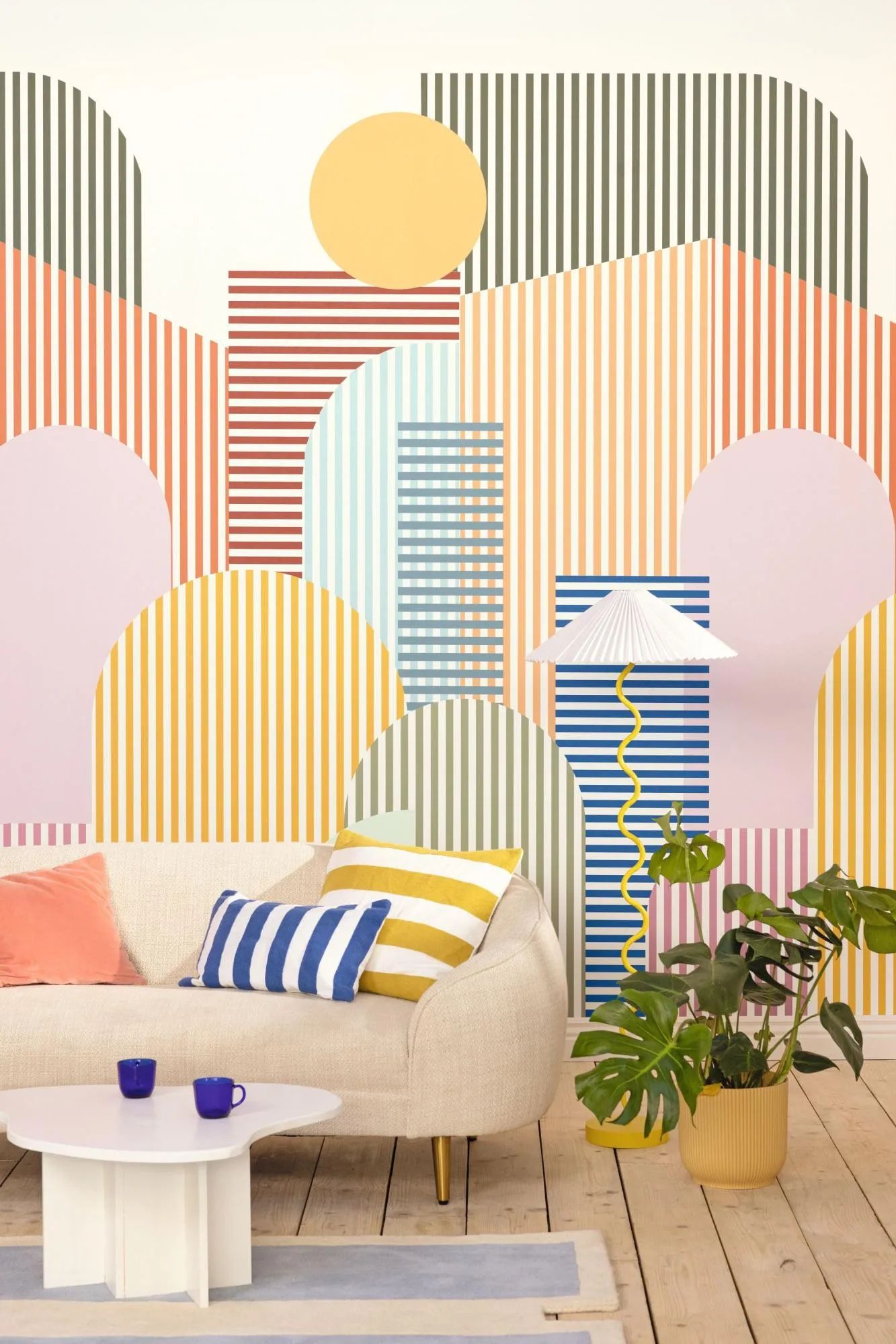 Basics Parallel Multicolor Panoramic Wallpaper