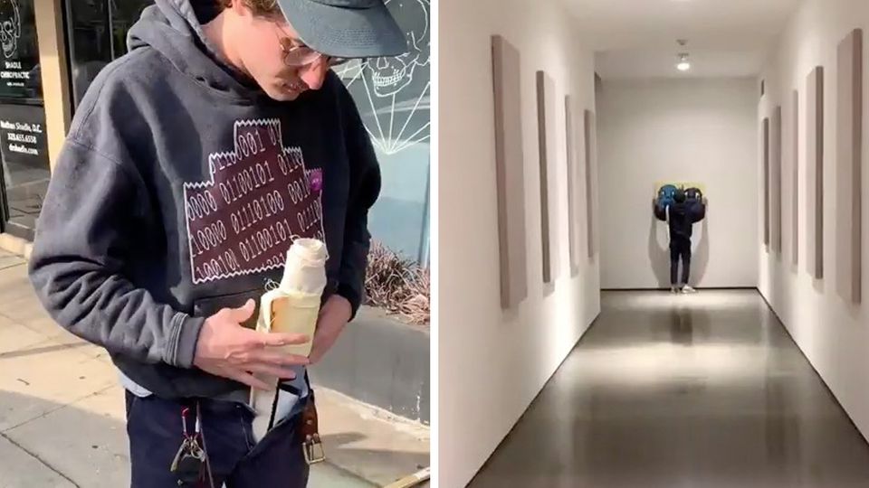 Los Angeles: Artist smuggles painting into art museum and hangs it on wall