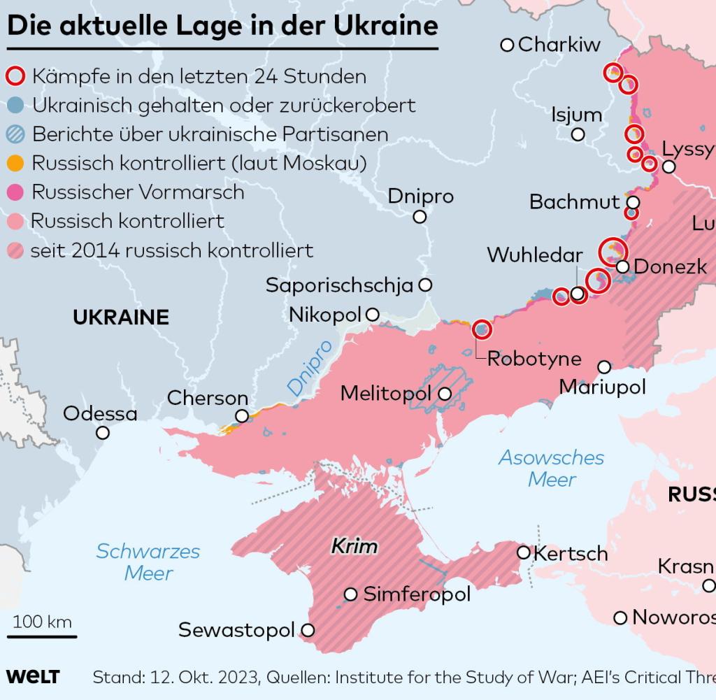 Map of the current situation in Ukraine
