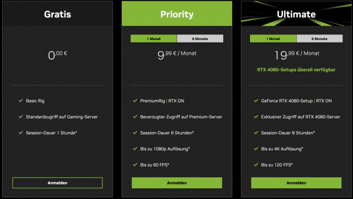 The old pricing structure of GeForce Now until the end of October 2023.