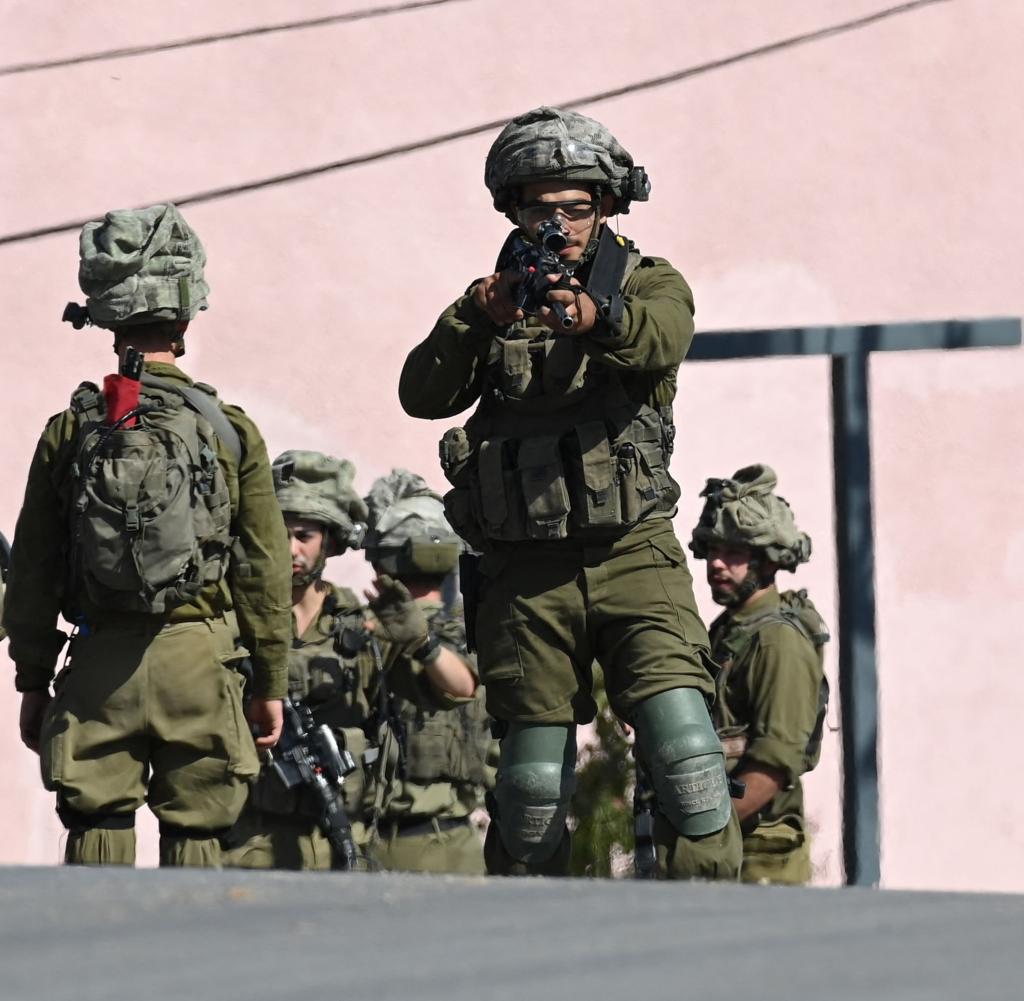 The Israeli army patrols the border town of Sderot on the Gaza Strip