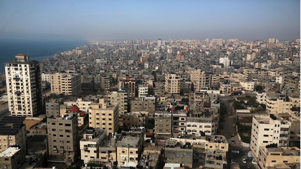 View over the city of Gaza.  Israel was attacked from the Gaza Strip