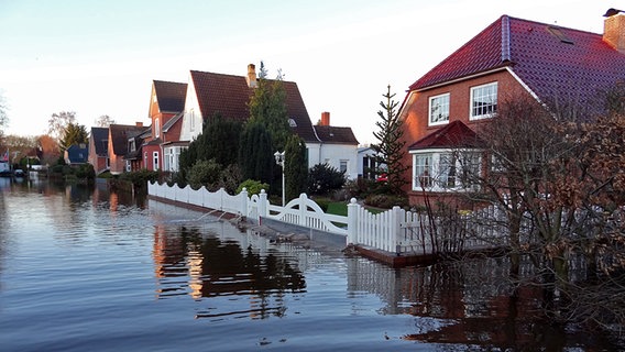 Flooded streets in Kellinghusen.  © NDR Photo: Daniel Friederichs