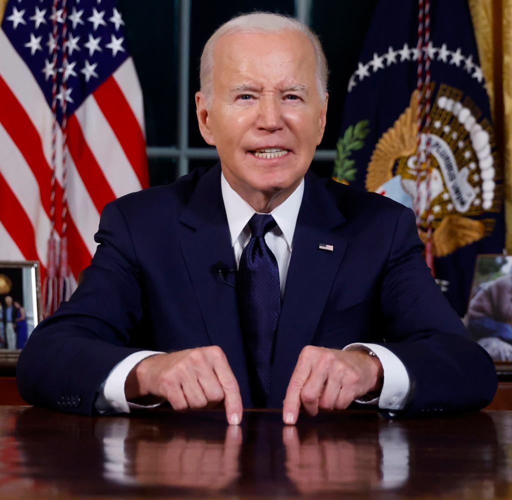 US-Präsident Joe Biden im Oval Office: Er braucht die Zustimmung des Kongresses und der Amerikaner für weitere Hilfen für Kiew und Tel Aviv – und schwört sie auf die alte Rolle der USA ein