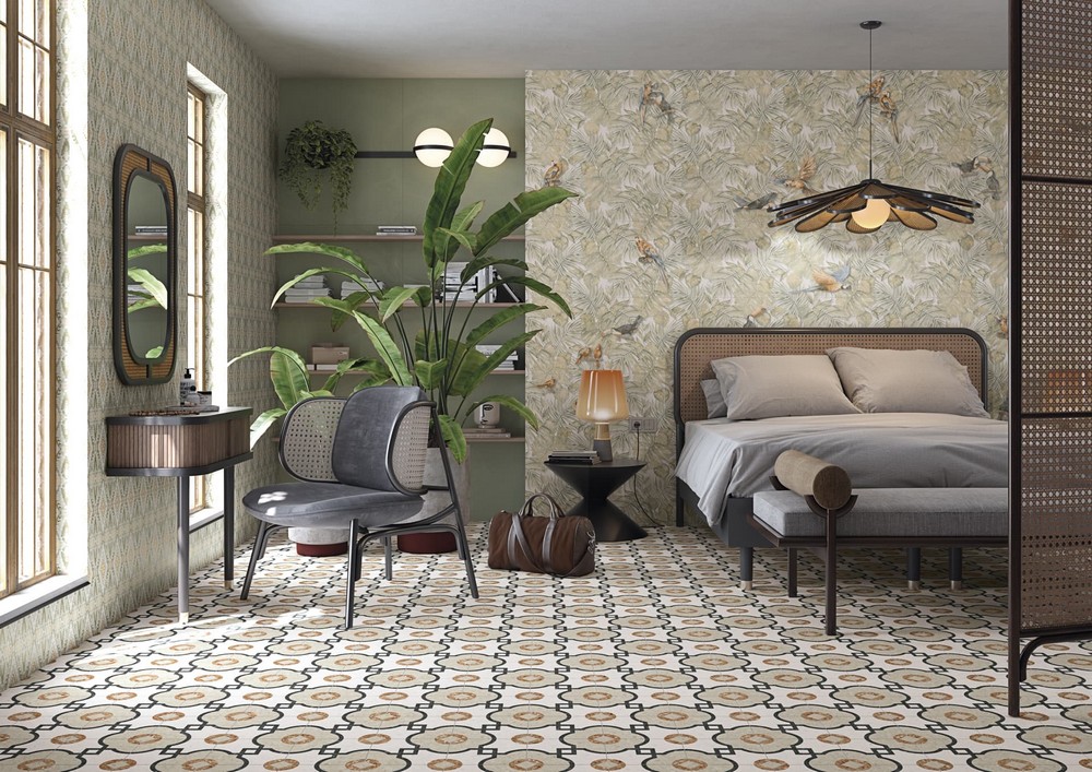 Combine Floor Tiles And Wall Tiles In The Bedroom And Living Room