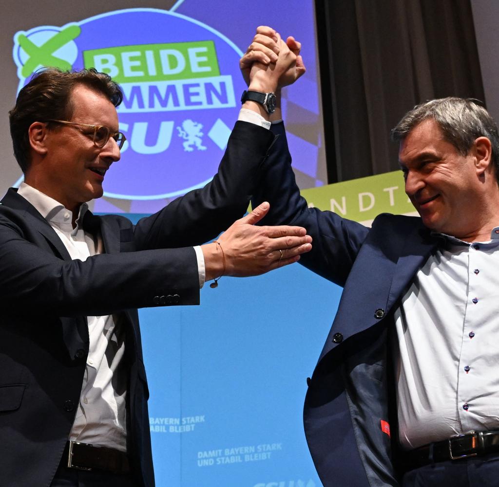 Union hand in hand: NRW Prime Minister Hendrik Wüst (CDU) and his colleague Markus Söder (CSU)