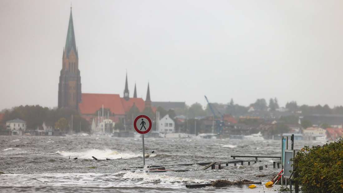 Sturmflut an der Ostseeküste.