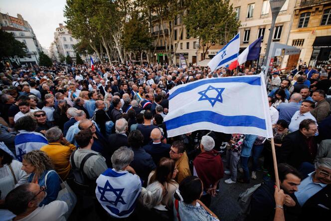 Rally in support of the people of Israel in Marseille, October 9, 2023.