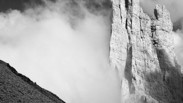 Photo book "Mountains": The Vajolet Towers in the Dolomites.