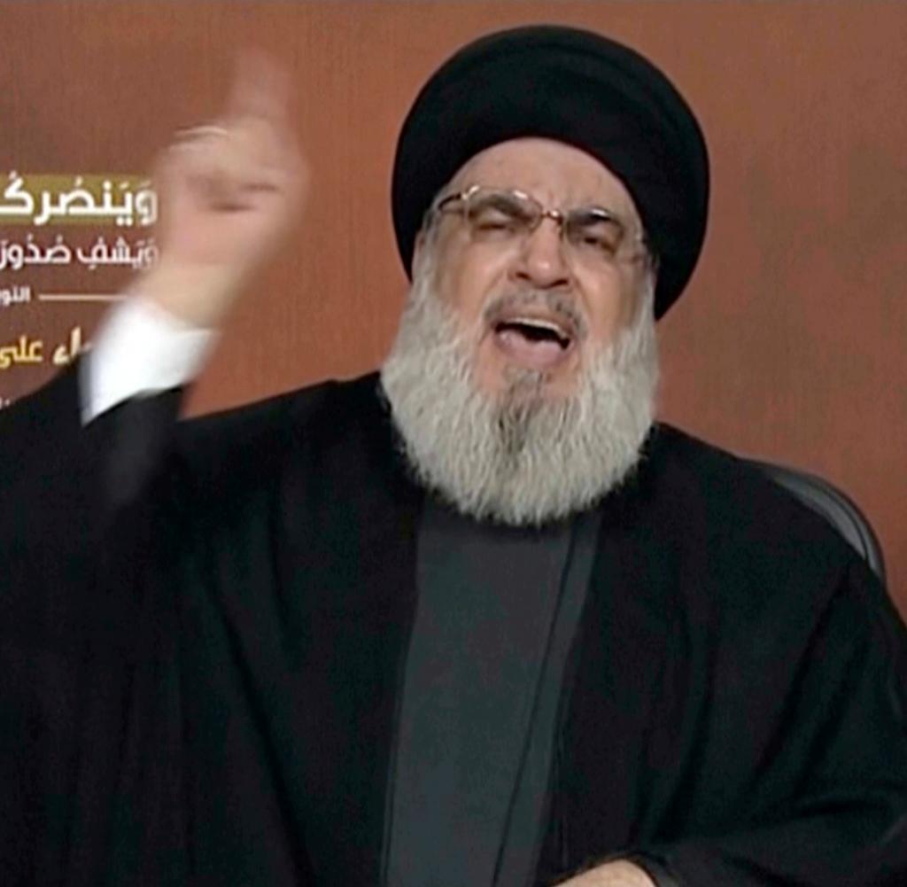 Hassan Nasrallah bei seiner Rede