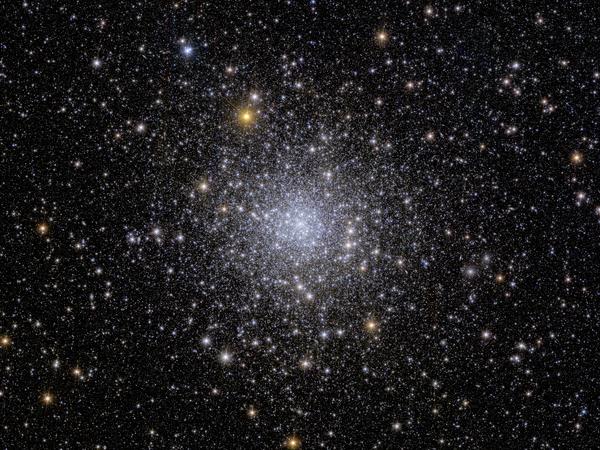 The globular cluster NGC 6397 is about 7,800 light-years from Earth.  Globular clusters are collections of hundreds of thousands of stars held together by gravity.  These faint stars tell us about the history of the Milky Way and where the dark matter is located.
