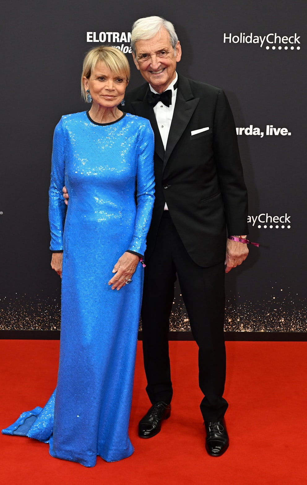 Sparkled in blue: Uschi Glas and husband Dieter Hermann