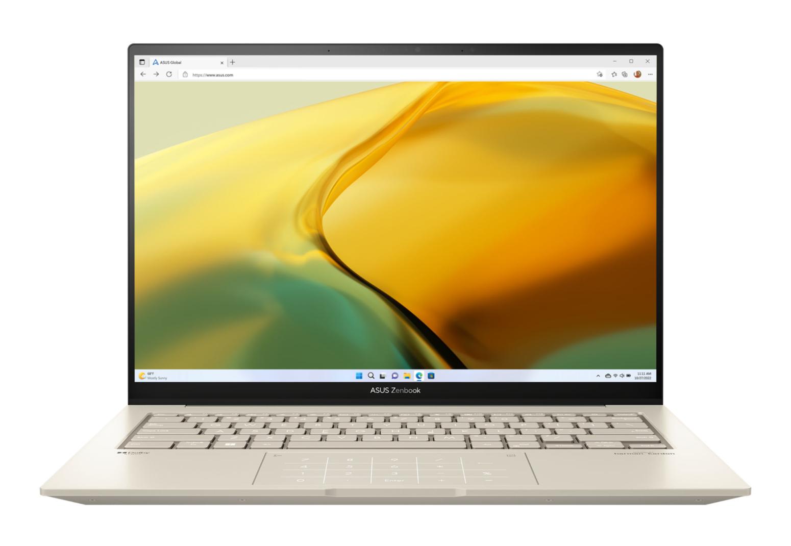Image of the Asus ZenBook 14 OLED UX3404VC-M9057W Beige/gold laptop PC - 2.8K OLED 120Hz, RTX 3050
