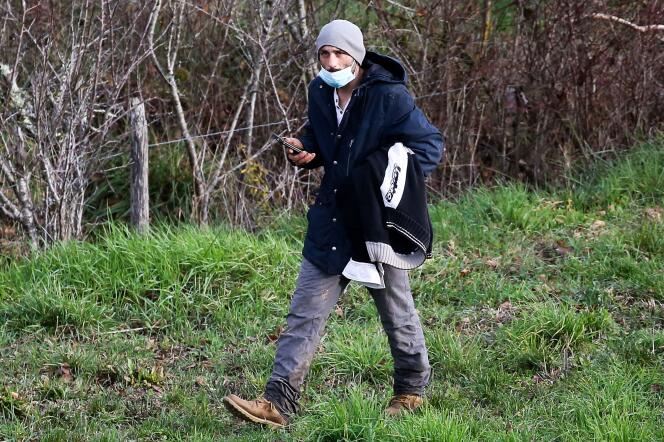 Cédric Jubillar, husband of Delphine, during a hunt organized by the French gendarmerie in the woods of Milhars on December 23, 2020