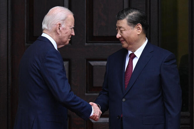 US President Joe Biden and his Chinese counterpart, Xi Jinping, in Woodside, California, November 15, 2023.