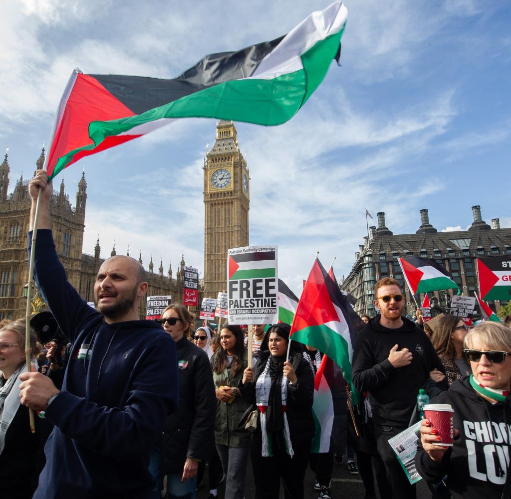 An der pro-palästinensischen Demonstration in London am Wochenende nahmen auch Unterstützer der Hamas teil