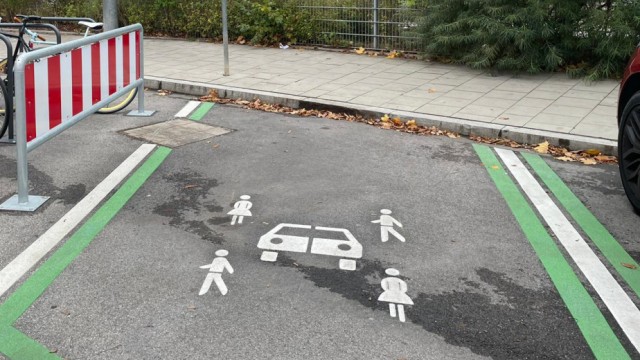 Traffic rules: Many people, one shared car: This parking space is reserved for car sharing vehicles.