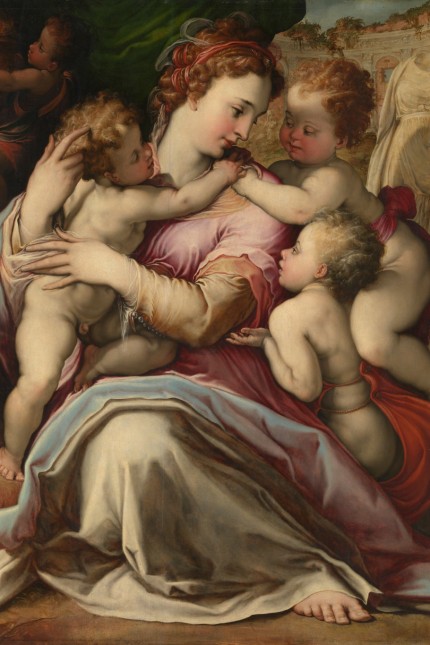 Accompanying program too "Venice 500": Like Putti, the children hang from the young woman's neck in Francesco Salviati's painting "Caritas" (1543/45), which hangs in the Alte Pinakothek Munich.