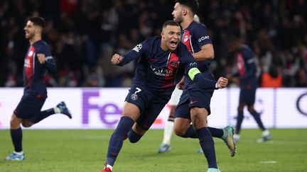 The joy of PSG player Kylian Mbappé after his equalizer against Newcastle, during the 5 day of the Champions League, November 28, 2023 (FRANCK FIFE / AFP)