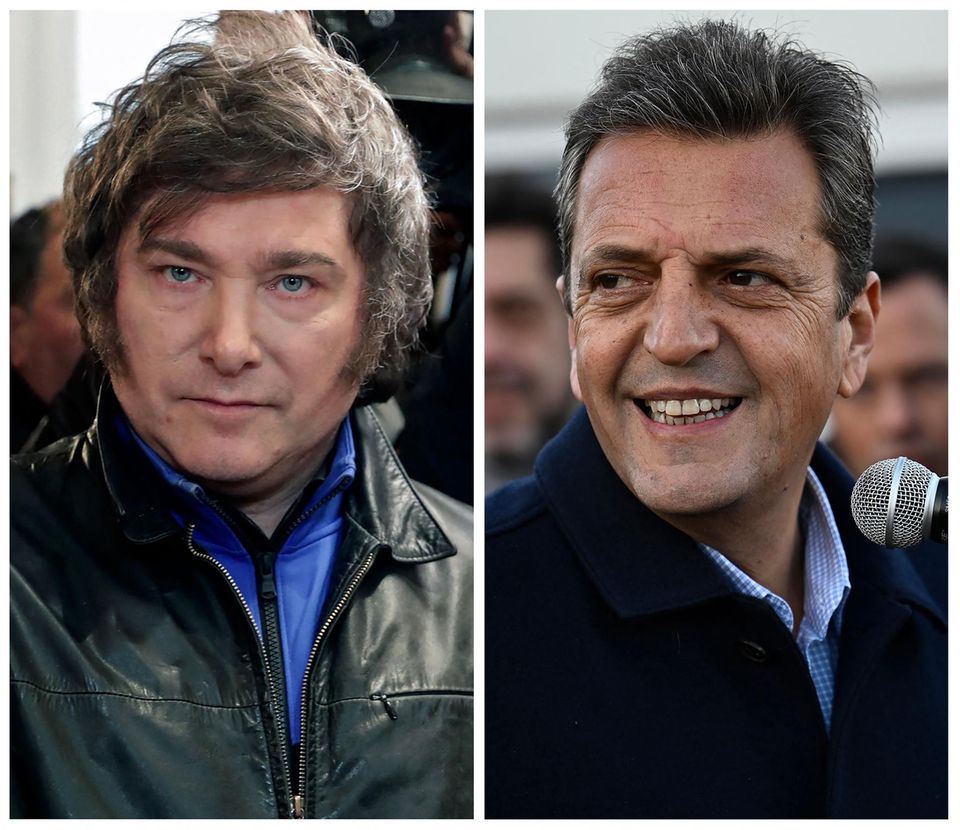 Argentina: Right-wing populist Javier Milei (left) and Economy Minister Sergio Massa