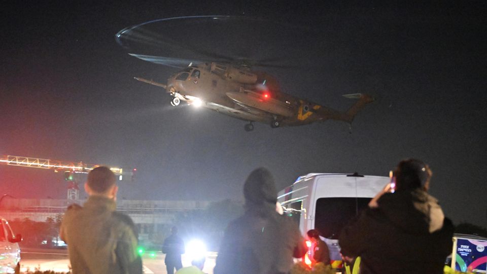 A helicopter with hostages takes off from Israel