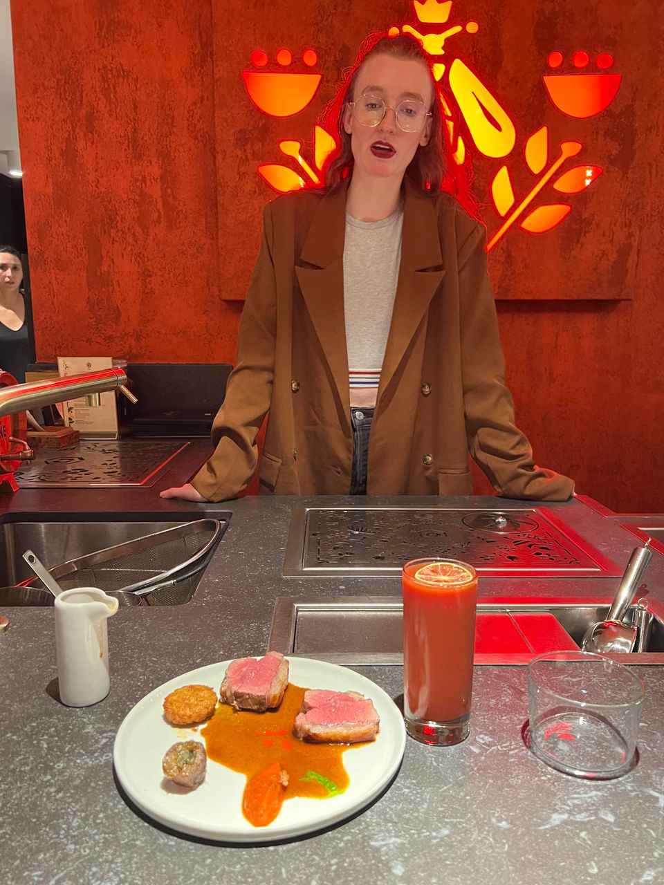 At Nectar, Alix Duchaud serves a bloody mary-style tomato juice on lamb