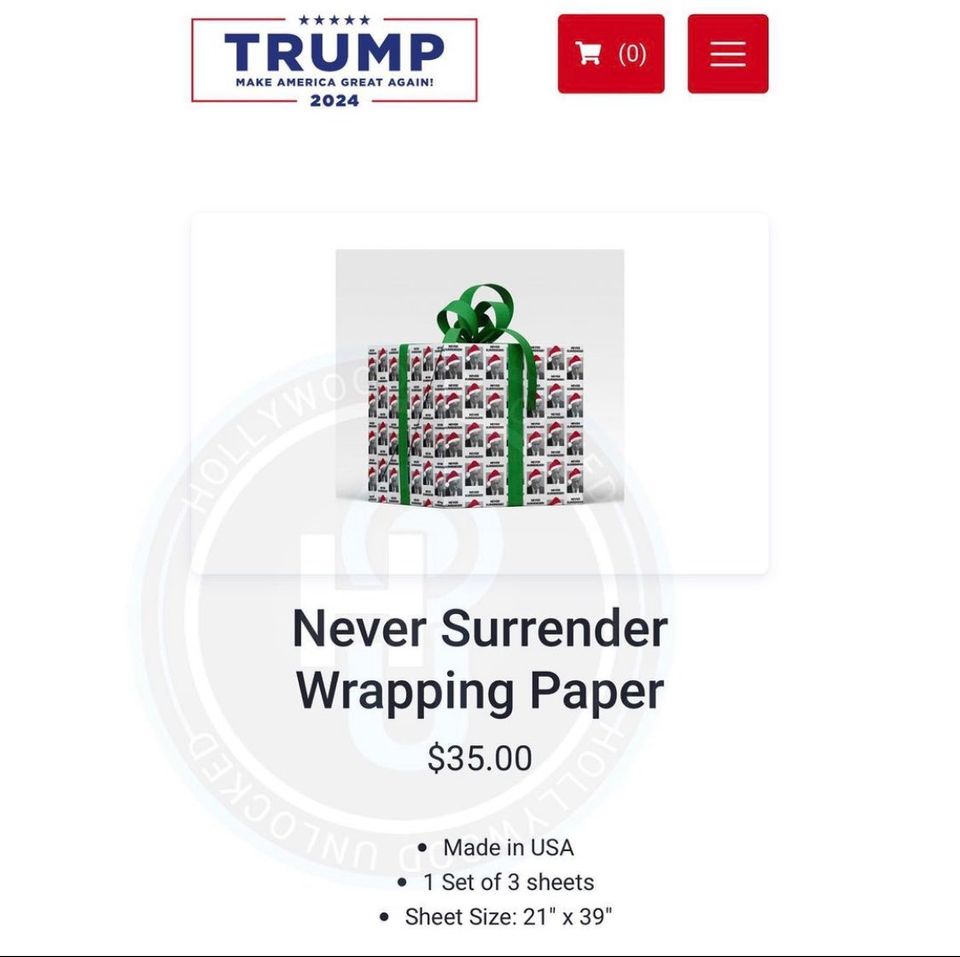 The “Never Surrender” wrapping paper template