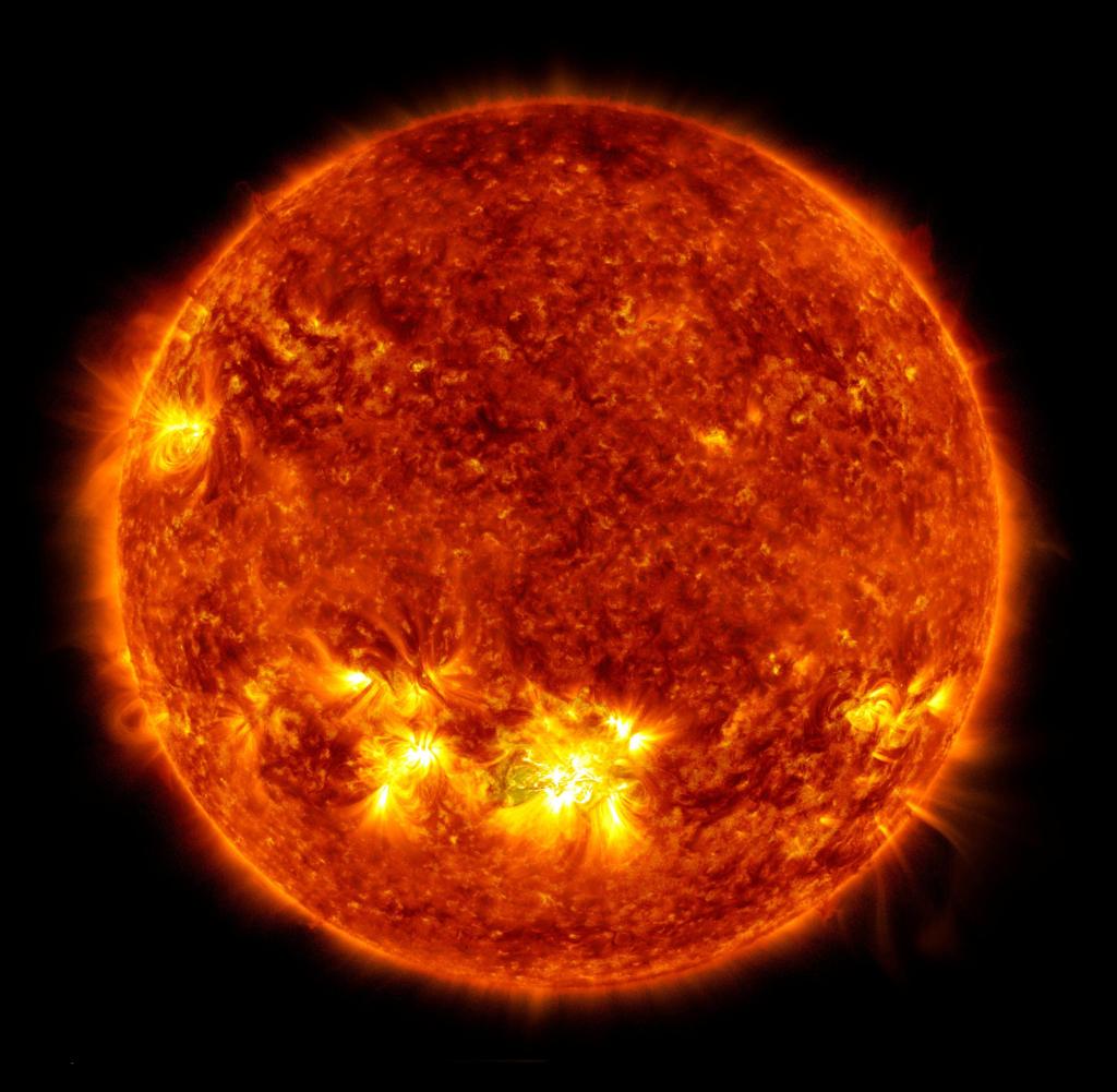 This image, showing an  Solar flares are powerful bursts of radiation.  Harmful radiation from a flare cannot pass through Earth's atmosphere to physically affect humans on the ground however, when intense enough, they can disturb the atmosphere in the layer where GPS and communications signals travel.  NASA/UPI Photo via Newscom picture alliance