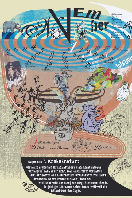 Kompass: Im neuen Kalender erklärt und illustriert der Münchner Künstler und Comic-Autor Nicolai Sarafov schräge Begriffe und Wortspiele. Ein Werk zum Schmunzeln.