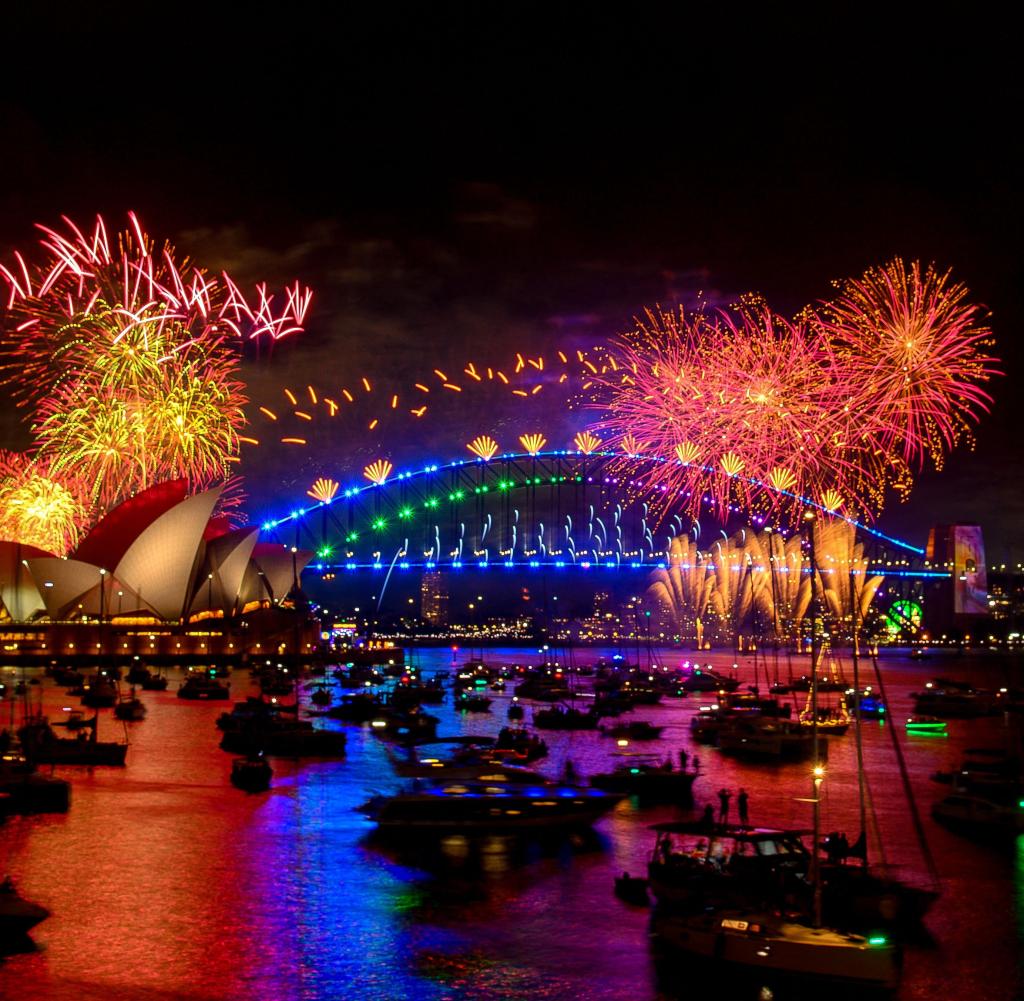 Feuerwerk über der Harbour-Bridge