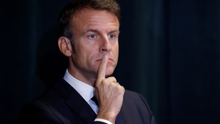 The President of the Republic, Emmanuel Macron, in October 2023. (LUDOVIC MARIN / AFP)