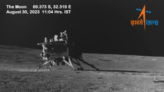 Indian probe Chandrayaan-3 on the surface of the Moon